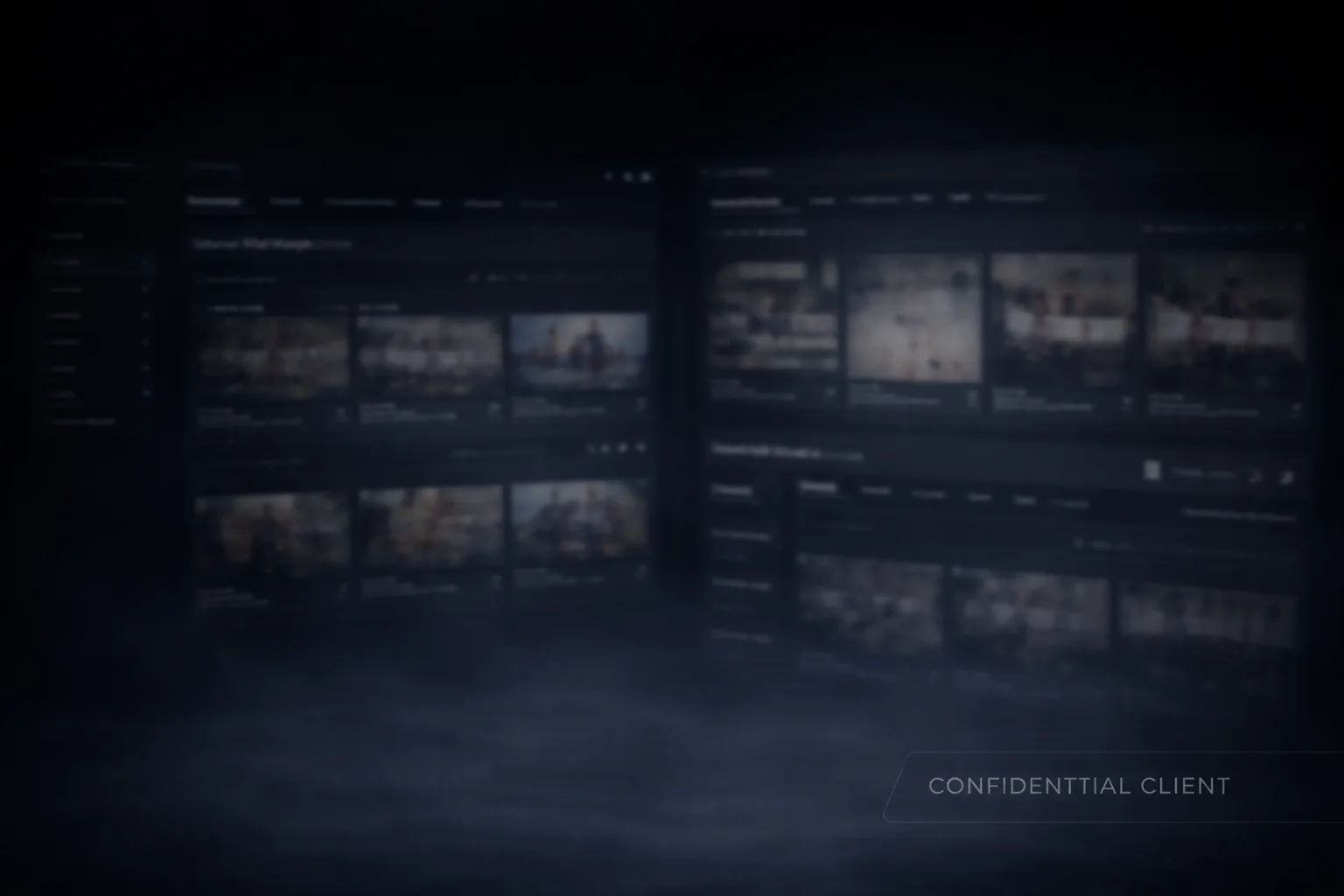 Confidential client visual for a creative asset operations platform.