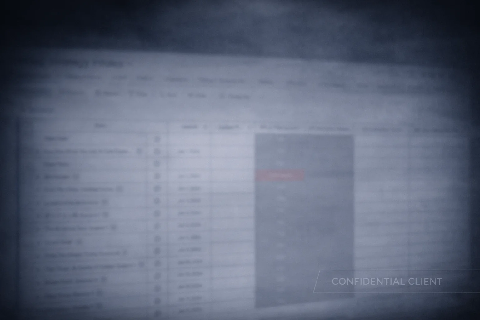 Confidential client visual for a global launch workflow platform.